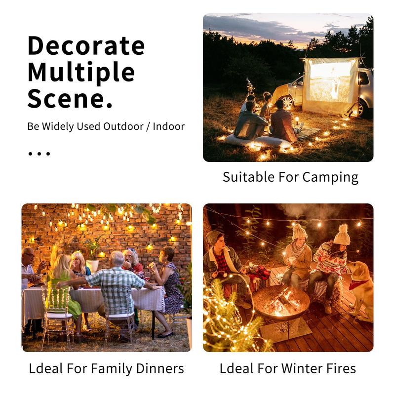 DAYBETTER LED Outdoor String Lights 50FT or 100FT or 200FT Patio Lights with 12+1 Shatterproof ST38 Vintage Edison Bulbs, Outside Hanging Lights Waterproof for Porch, Deck, Garden, Backyard, Balcony, 2700K warm white