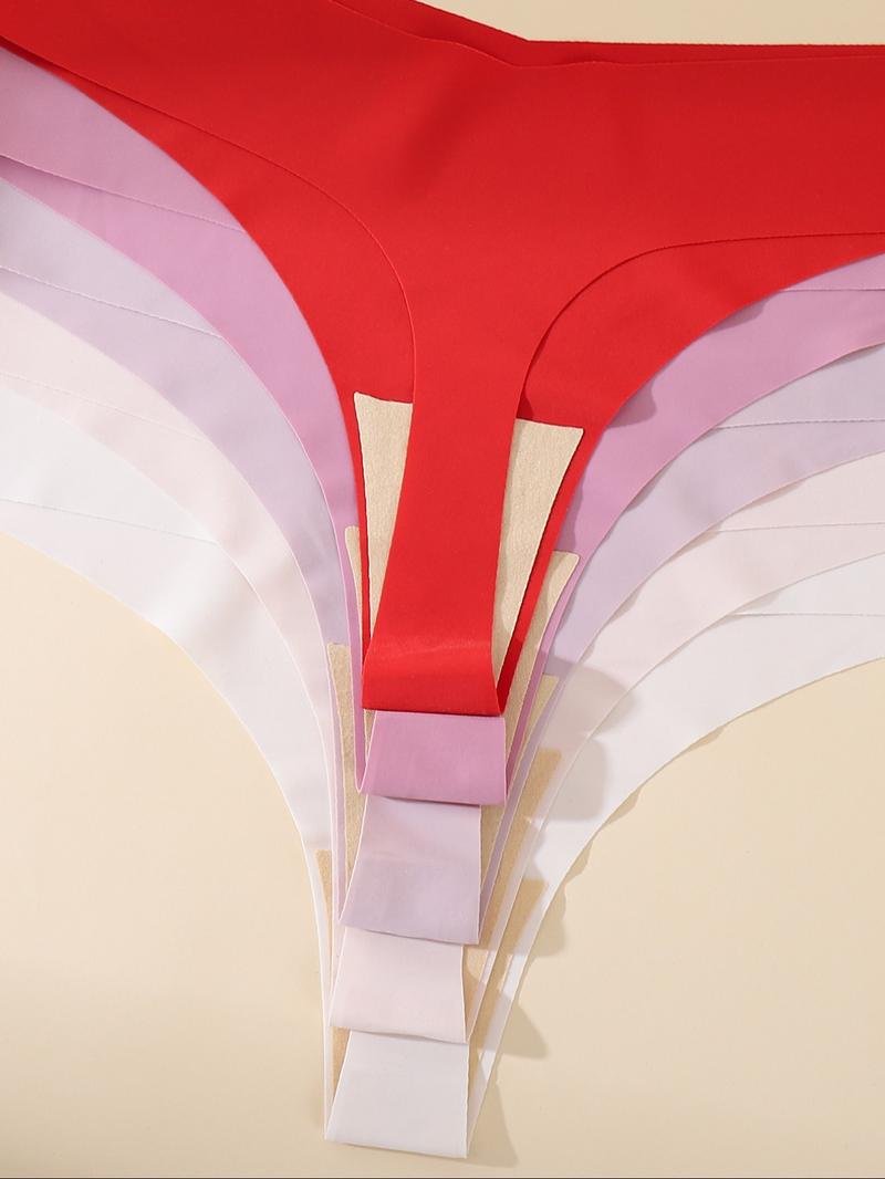 Women's Solid Color Thong, Soft Comfy Breathable Thong for Daily Wear, Women's Underwear for All Seasons, Soft Stylish Brief, Soft Stretch Briefs
