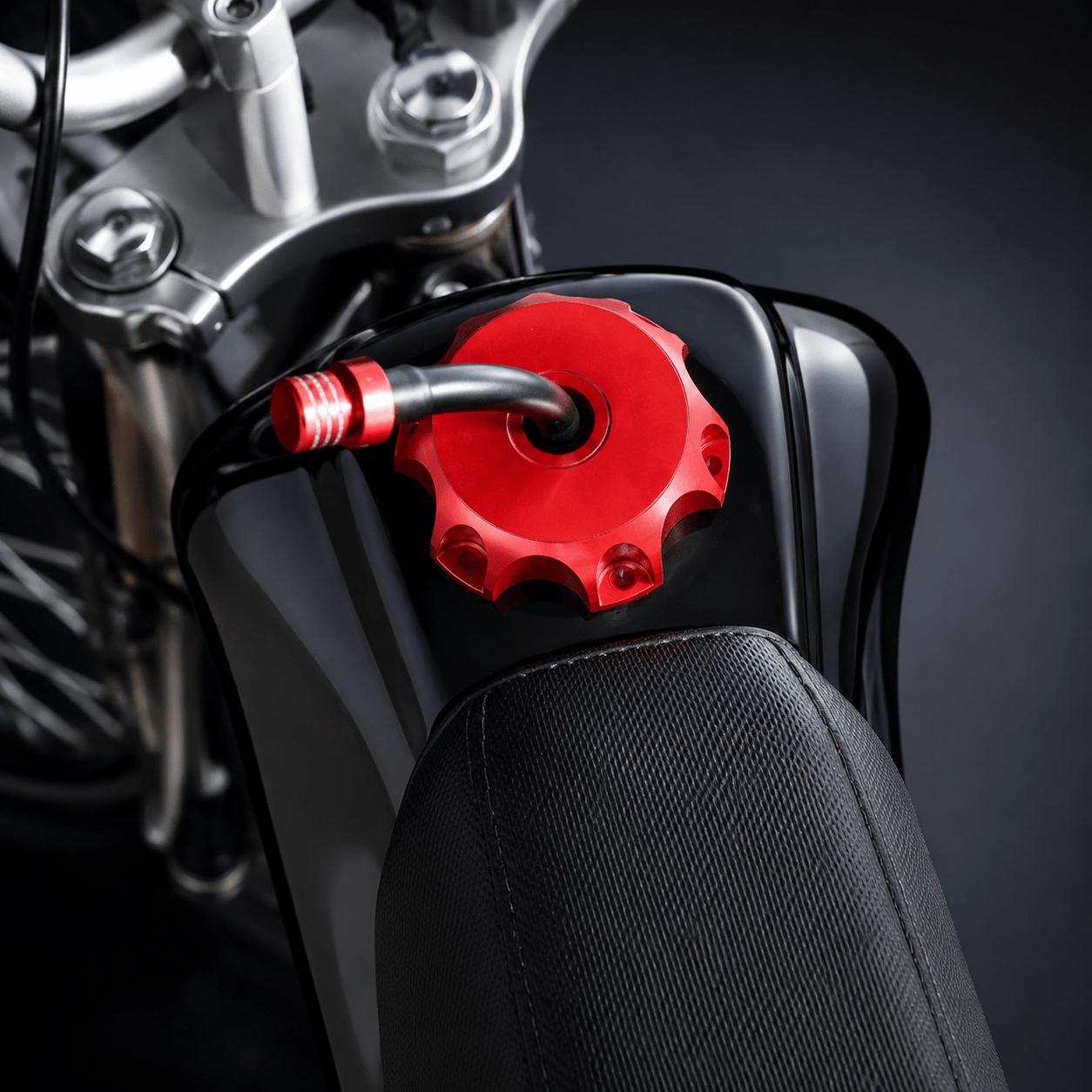 ATV High Performance Aluminum Fuel Tank Cap Replacement, Anti-Surge Gas Valve with Breather Tube Upgrade, Prevents Leaks & Overflow for Dirt Bikes