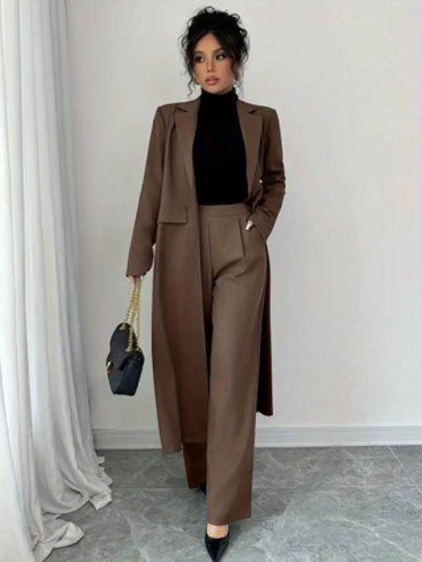Elegant Long Suit Set, Office Wear Slimming Two-Piece, Professional Look, High-End Fashion, Perfect for Business Meetings
