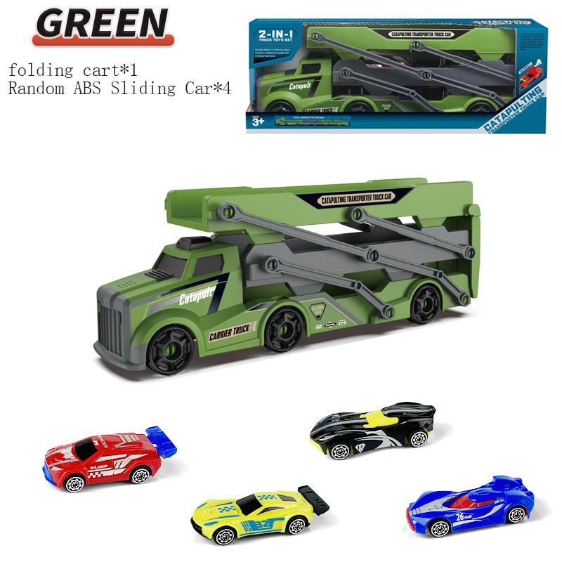 5pcs Deformation Launch Car Set, Foldable Track Vehicle, Storage Cars, Extensible Tracks, Multiple Colors, Boys Toy Gift