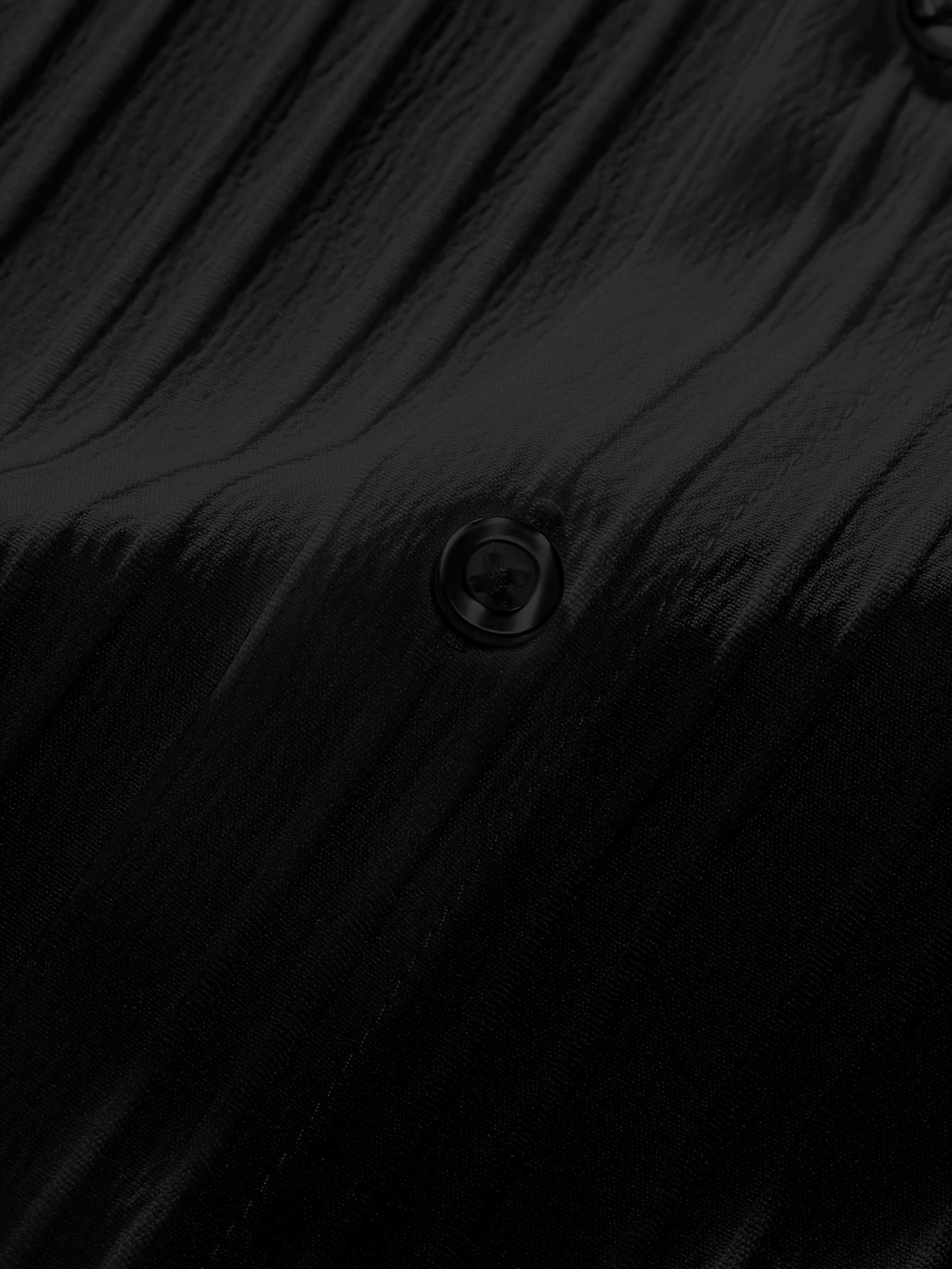 2-piece men's summer casual striped polyester fiber set, short sleeved stand up collar shirt and drawstring pants, non stretch woven fabric, regular fit suitable for daily wear and beach vacation, solid color, beach vacation Plain