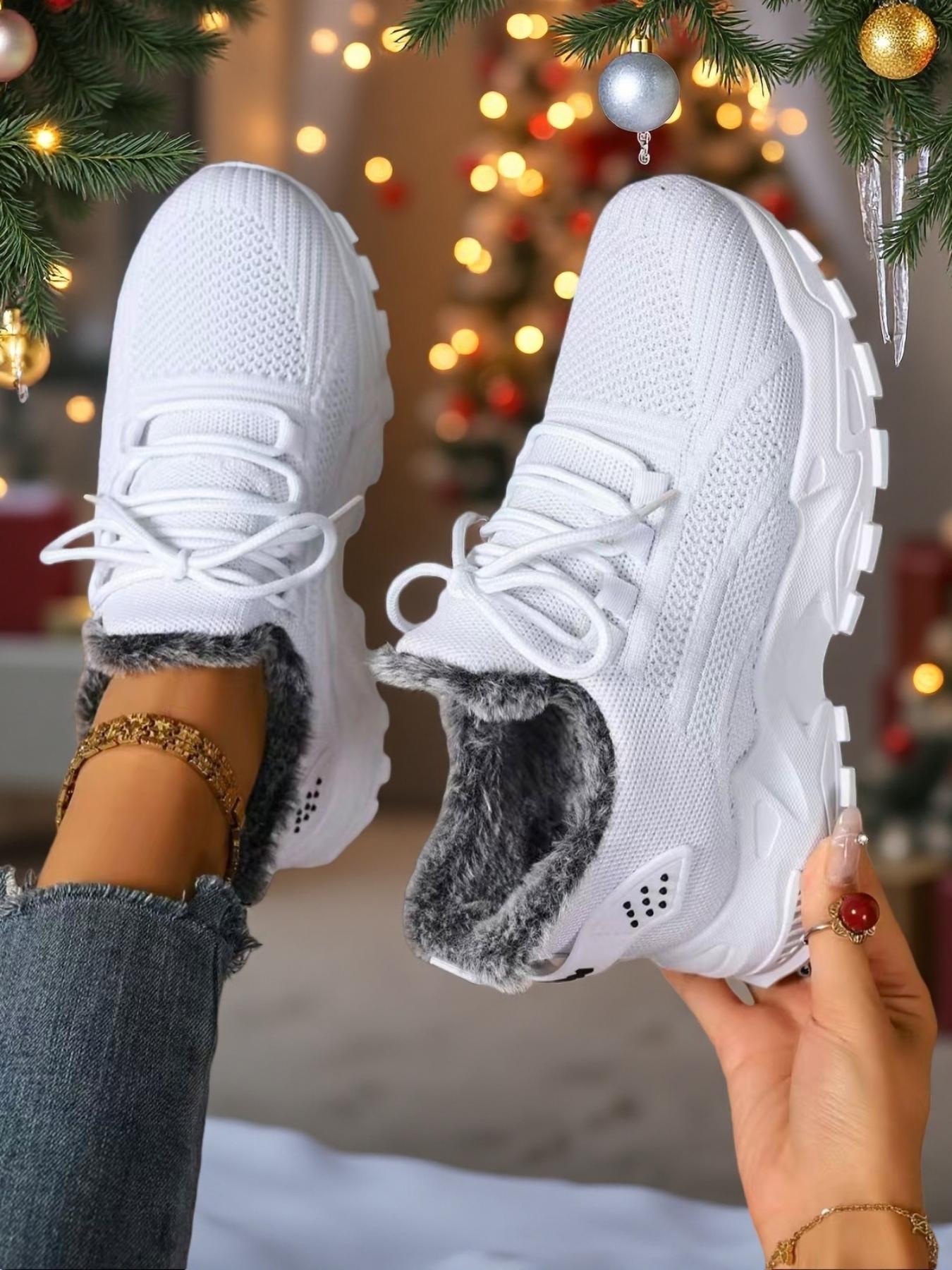 Women's Large Size Winter Warm Fleece Boots, Casual Snow Boot Lining, Comfortable Winter Shoes, Affordable Women's Insulated Boots Footwear