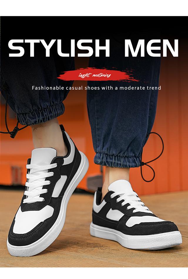 2025 Trendy Men's Solid Color Lace-Up Sneakers - Minimalist Casual Skate Shoes, Breathable Versatile Footwear for Daily Commute & Urban Lifestyle | All-Season Comfort