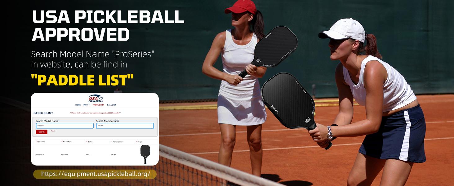 【SpringStatements】BAGAIL Pickleball Paddles, USAPA Approved Fiberglass Surface Pickleball Set, Lightweight Pickle Ball Rackets with 4 Balls, 1 Bag, Designed in California for Traction and Stability sport family