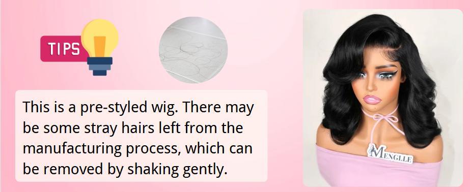 [Upgraded 7x6 Lace] Menglle Hair Side Part Glueless Layered Cut Loose Wave 7×6 Pre Cut Lace Human Hair Wigs Shoulder Length Short Bob Wig Pre Hair styled#greenish#TikTokShopSpringGlowUp