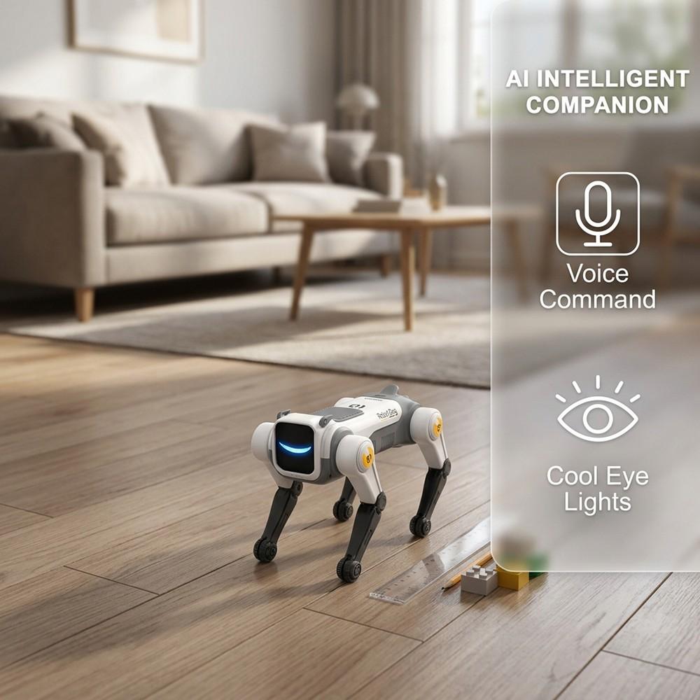 Electric Remote Control Robot Dog Toy, Voice-Controlled Bionic Mechanical Dog, Unisex Gift with Batteries Included