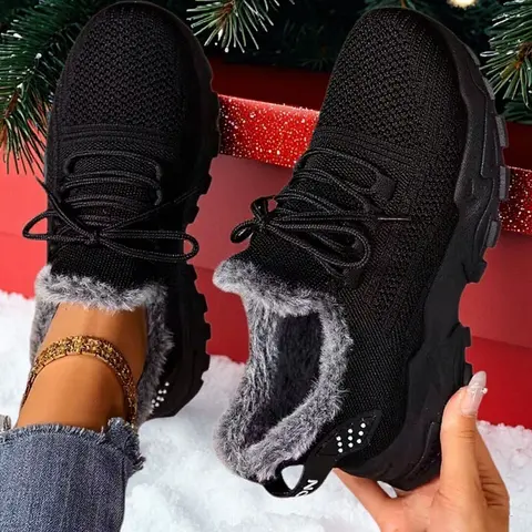 Women's Plus Size Warm Fleece Lined Boots, Casual Snow Boots for Fall & Winter, Comfortable Outdoor & Indoor Wear, Snow Winter Footwear