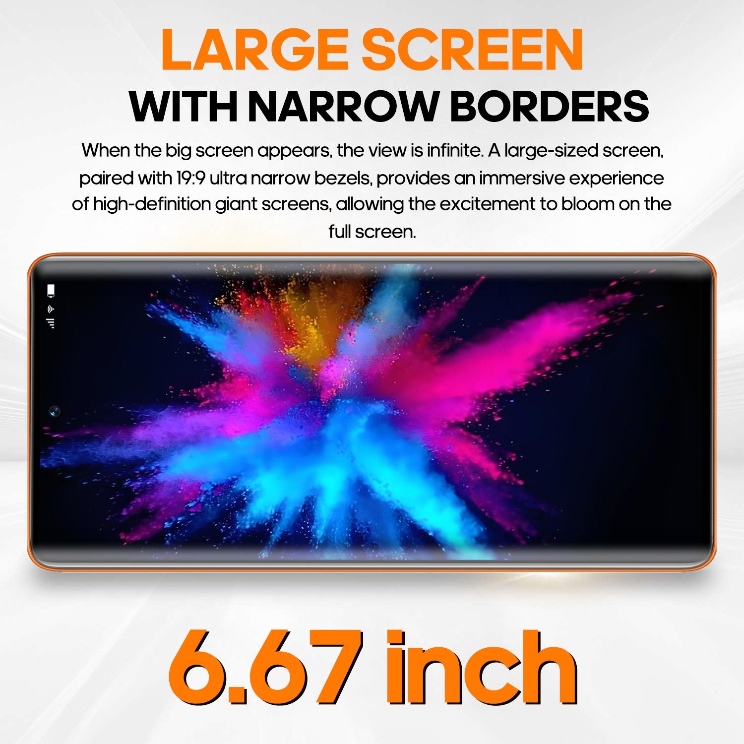 FUFFi 6.67-inch curved screen, 4G network smartphone, 4GB RAM+64GB ROM, 5MP+13MP high-definition camera, eight core processor, Android 12.0 stylish phone, 5000mAh battery, dual card dual standby, GPS