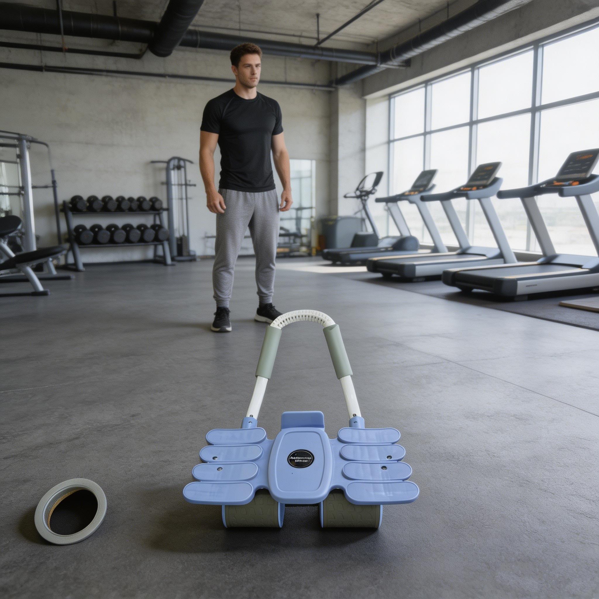 Ab Roller Wheel with Elbow Support – Automatic Rebound Abdominal Trainer, upgraded base and thickened frame, core fitness equipment for both men and women, suitable for abdominal training, stability training and rebound workouts in home gyms.