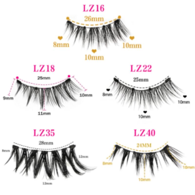 Magnetic Cat Eye False Eyelashes Reusable Waterproof Natural Thick No Glue Needed, Cross Design, Easy Application, Perfect for Daily Wear