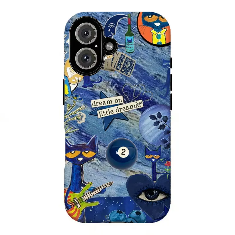 FL-Pete the Cat Blue Celestial Collage Custom Polycarbonate Phone Case ...