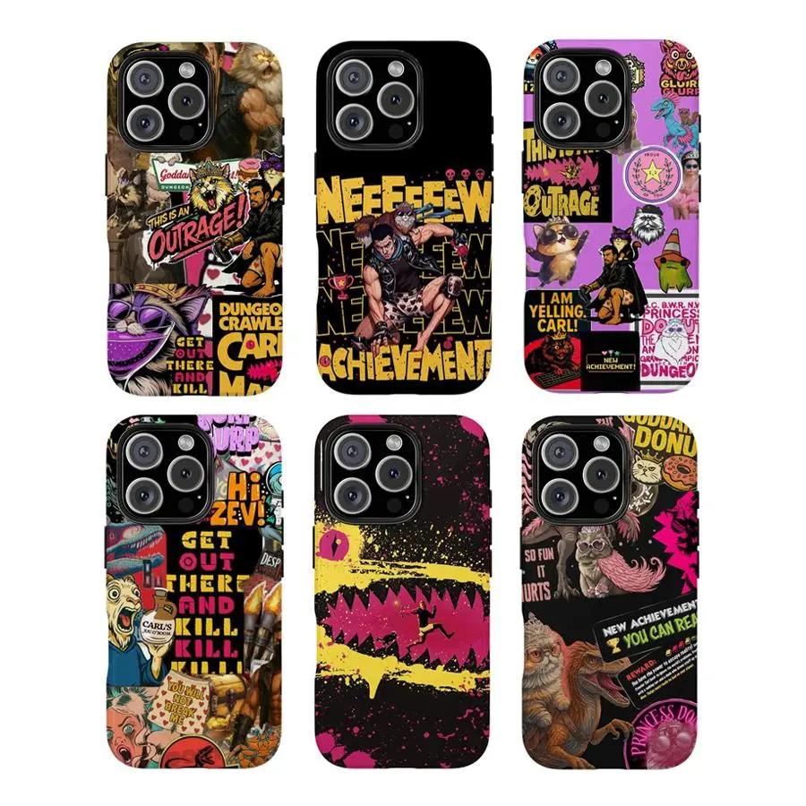 Y-Duuungeon Craw1err Carl Sticker Bomb Phone Case,Having good protective properties,Compatible with for iPhone 11-17 Pro Max, for Samsung S22-S25 Ultra, Ideal Christmas Gift