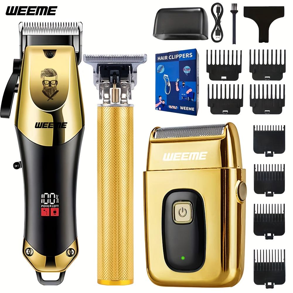Weeme 3pcs Men's Electric Hair Clipper Set, Hair Cutting Kit, Home Use Grooming Kit, Car Mounted Trimmer, Gift for Family & Friends, Barber Hair Clippers