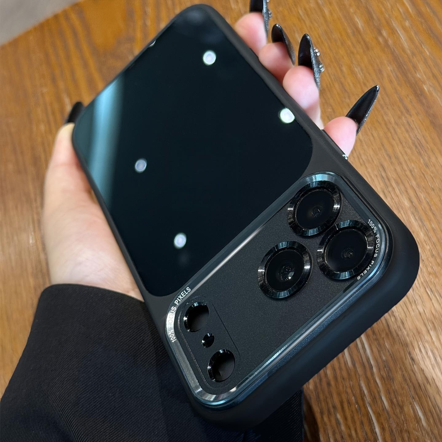 Luxury High-quality Translucent Metal Lens Frame Protective Case for iPhone 17 Pro Max ,17 Air ,17 Pro,17,16,16Pro,16 ProMax,15,15Pro,15 ProMax, 14 14Pro Max Simple and Stylish Case for Men Women Acrylic Hard Case,Minimalist Design, Premium Construction