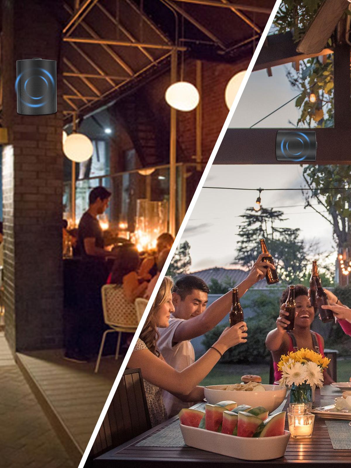 Herdio Wireless Bluetooth Connectivity, Stereo Audio Kit for Android/IOS Devices, Waterproof Material, For Outdoor Wall Mounting (Pair, Black/White) Herdio Wireless Bluetooth Connectivity, Stereo Audio Kit for Android/IOS Devices, Waterproof Material, For Outdoor Wall Mounting (Pair, Black/White)