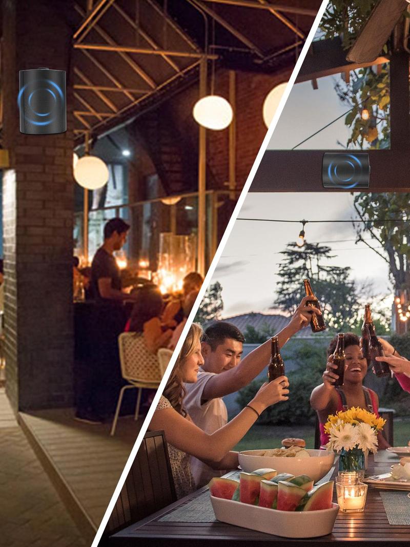 Herdio Wireless Bluetooth Connectivity, Stereo Audio Kit for Android/IOS Devices, Waterproof Material, For Outdoor Wall Mounting (Pair, Black/White)