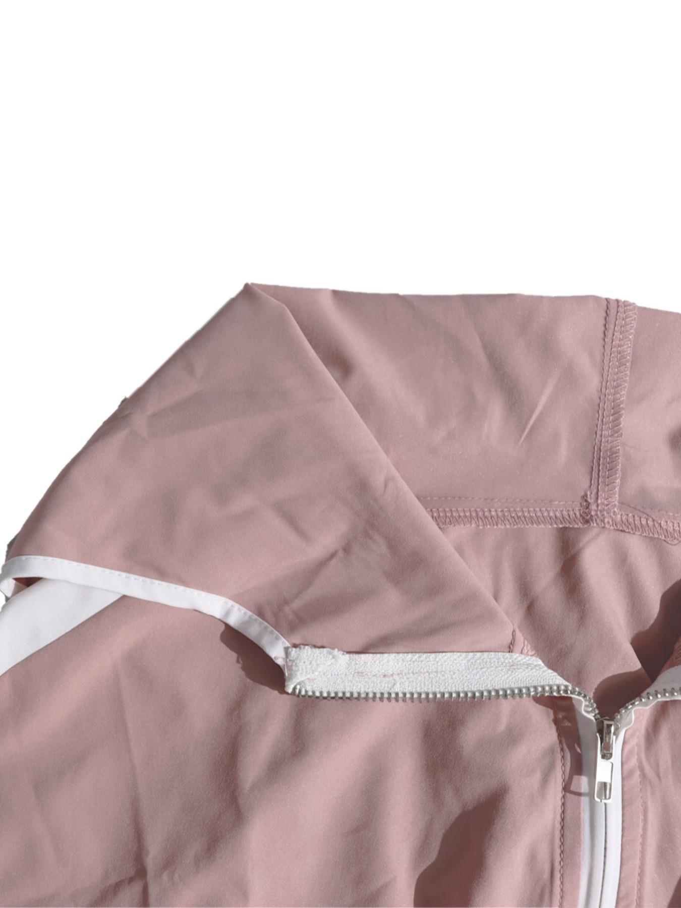 Women's Two-Piece Workwear Sport Set, Long Sleeve Zipper Windbreaker Jacket, High Waist Multi-Pocket Cargo Pants, Colorblock Design, Athletic Activewear Tracksuits, Athleisure Wear Set