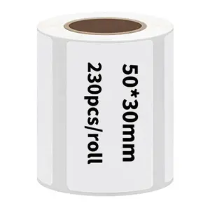 1380/920/460pcs set of white thermal printing paper 50x30 mm | 230 sheets per roll, suitable for enterprise, commercial label | mixed packaging label | supermarket | school | home | office thermal printer label stickers