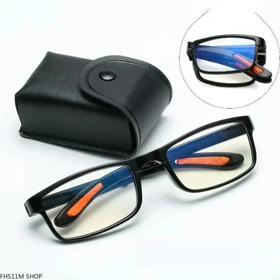Foldable Blue Light Reading Glasses with Pocket Case - Compact Readers for Screen & Travel (88 characters)