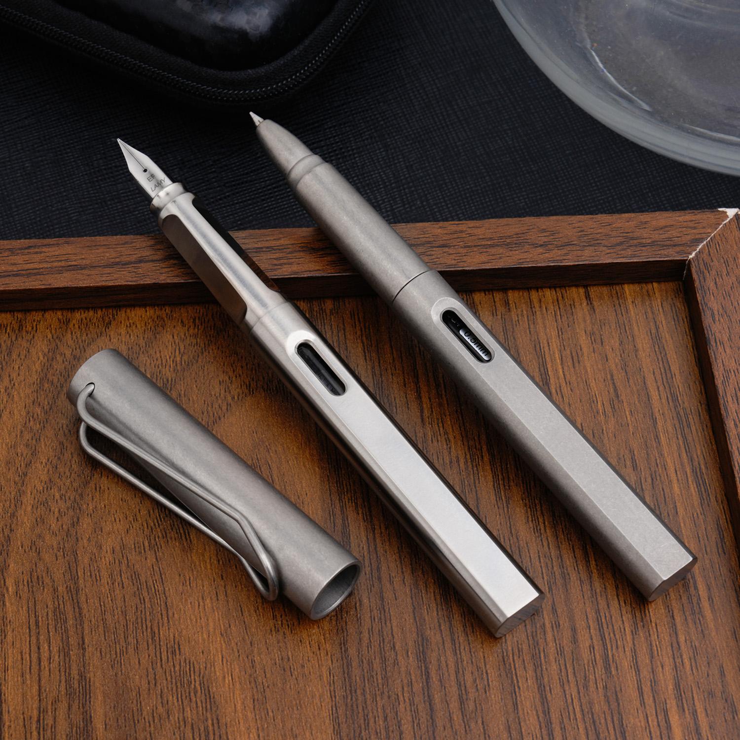 Titanium 2 in 1 Pen Set, Office Supplies with Medium Point and Replaceable Ink Refills, Essential Writing Tools for Home and Office, College Student Pen