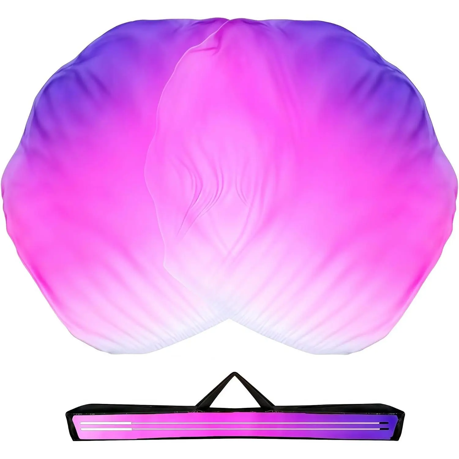 54"x54" Worship Flags for Dance Church, Praise Dance Flag, Praise Flags with Flexible Rods & Storage Bag, Set of 2, White-Pink-Purple