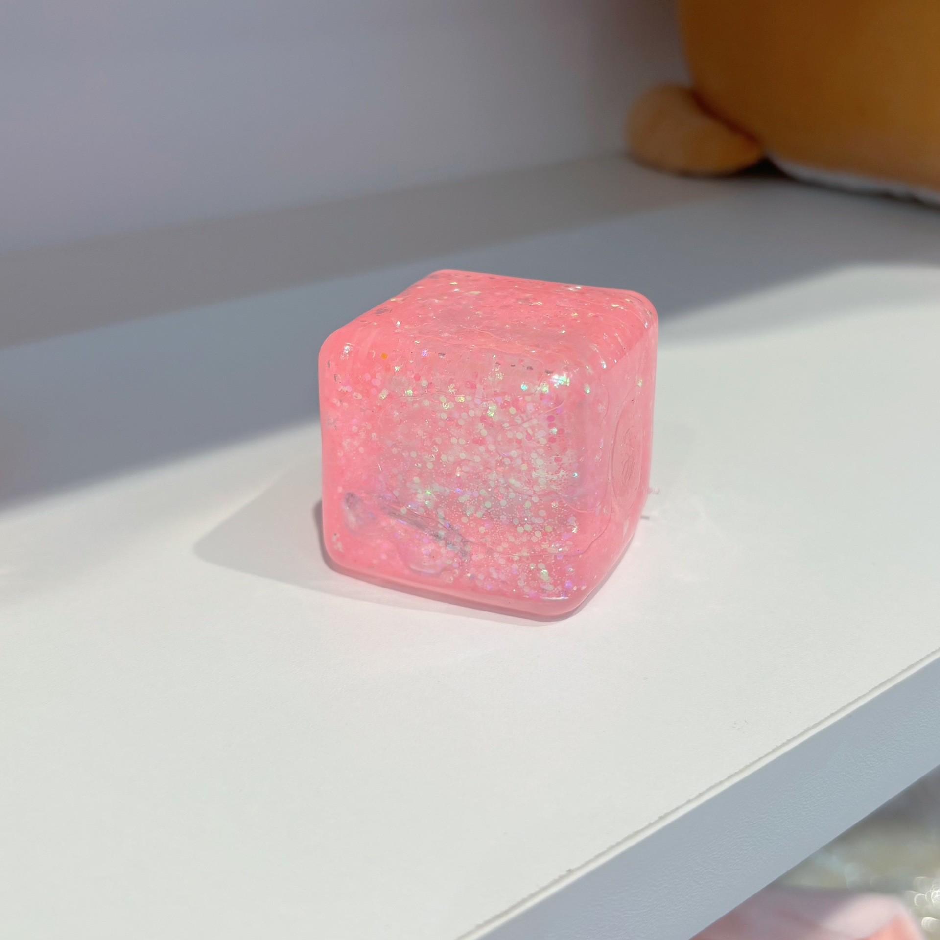 Aurora Cube Stress Ball, Ice Cube Shaped Slow Rebound  Squishy Decompression Toy For Kids, Sensory Fidget Toys For Teens.Made Of Maltose Stuffers, Super Soft And Bouncy To Touch, Great For Stress Relief.Perfect For Party Favors And Daily Gifts.