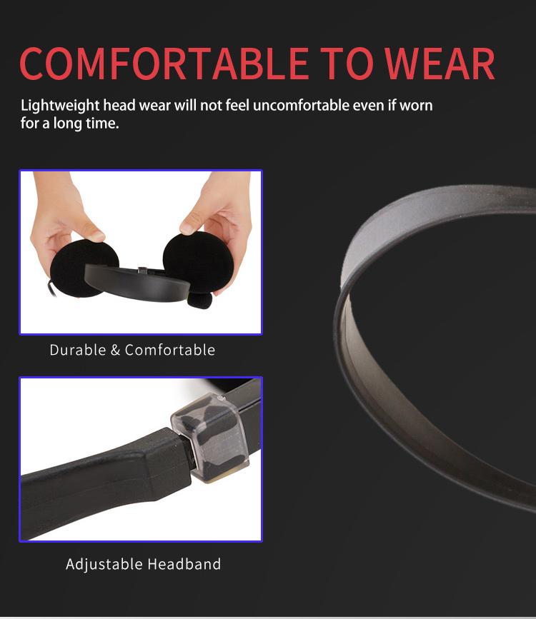 New Trend USB Computer Headset for Students & Business Professionals, Wired Over-Ear Noise-Isolating Earphones with Line Control, Noise Isolating Headphones