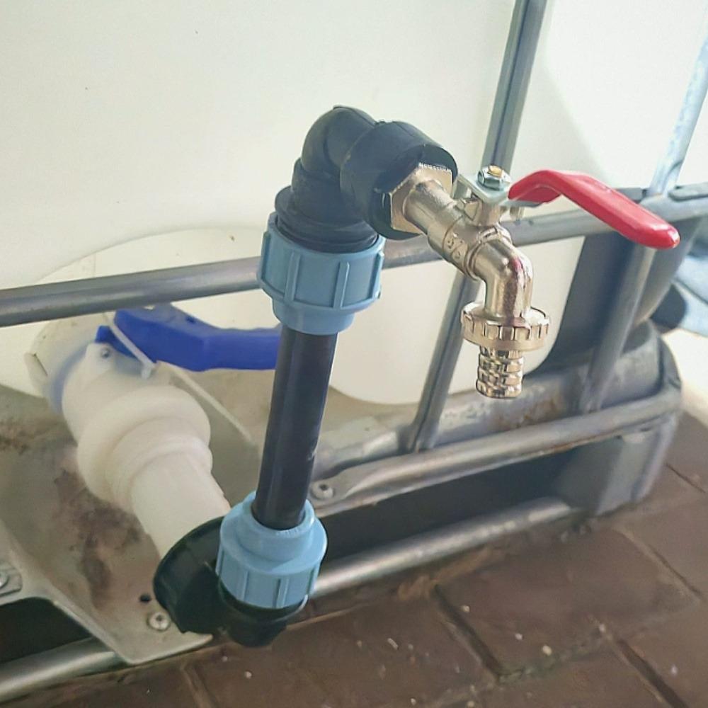 Universal IBC Tote Adapter Set, Durable Bronze Color Flat Arm Connector with PE Tube Interface, Rustproof for Water Tanks, Aquariums, and Garden Buckets