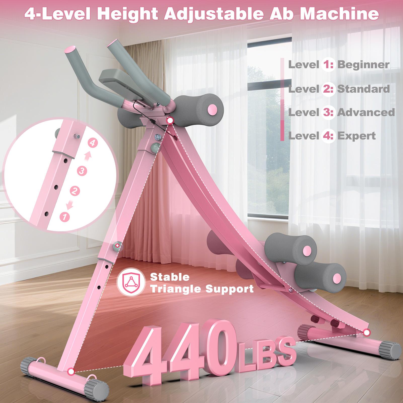 Bearbro Adjustable Core Trainer Machine with LCD Monitor, Foldable Ab Exercise Equipment for Arms, Legs and Full-Body Workout at Home