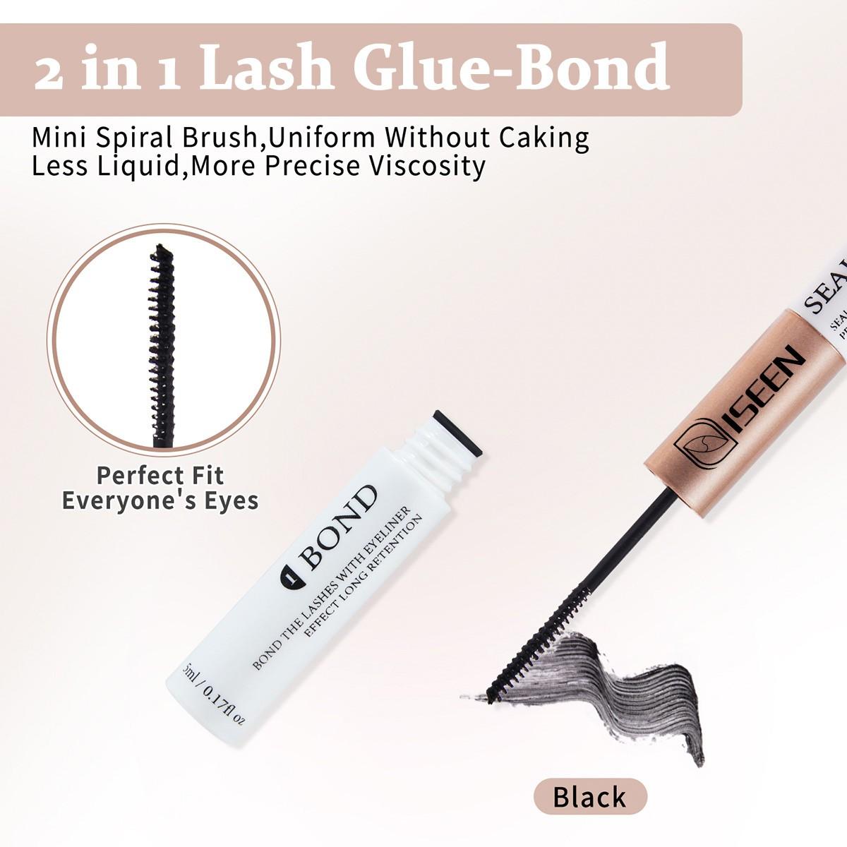 False Eyelashes Kit, 1 Set D Curl Eyelash Clusters, Fluffy Eyelash Clusters with Eyelash Glue, Remover, Brush & Tweezers, Eyelash Extension Kit for Women & Girls, Volumized False Eyelashes