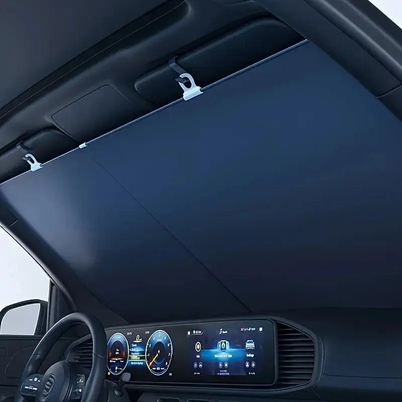Universal Car Window Sunshade Roller Blind, Windshield UV Protection Shade, Easy Install Roll-Up Design, Cooling Anti-Glare, Durable Fashionable, Car Window Shades, Automotive Glass Sunshade, Car Sunshade Curtain
