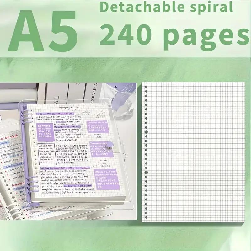 [Waterproof Loose-Leaf Notebook] Waterproof & Moisture-Proof 240-Page A5 PVC Transparent Loose-Leaf Durable Drawing Notebook | Replaceable Refillable Binder for Daily Writing, Office, and Study Use
