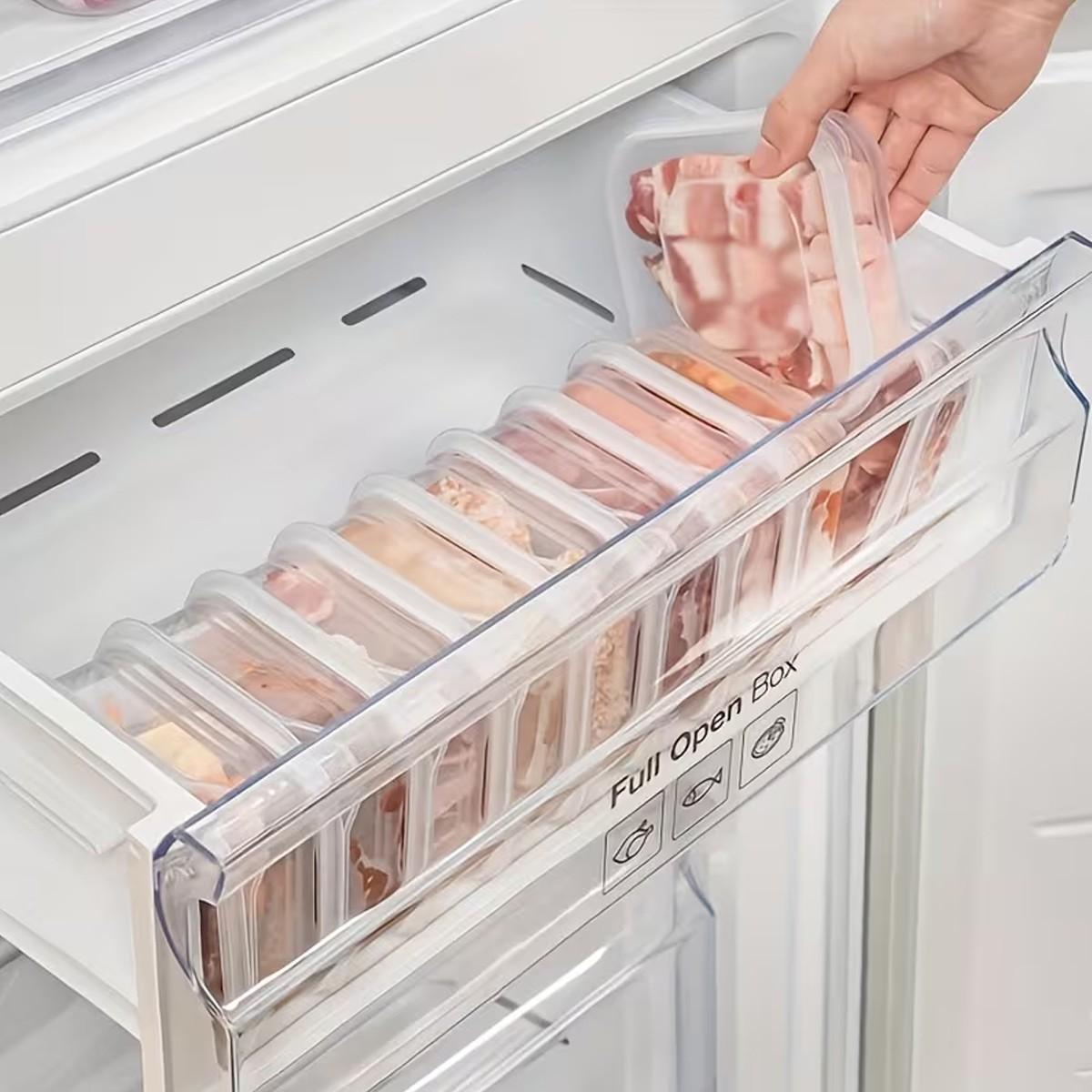 5/10/20pc reusable and stackable freezer food storage box with a sealed lid for leak prevention, suitable for grains, meats, fruits and vegetables. It can also be heated in a microwave oven and is the preferred choice for food storage in kitchens and outd