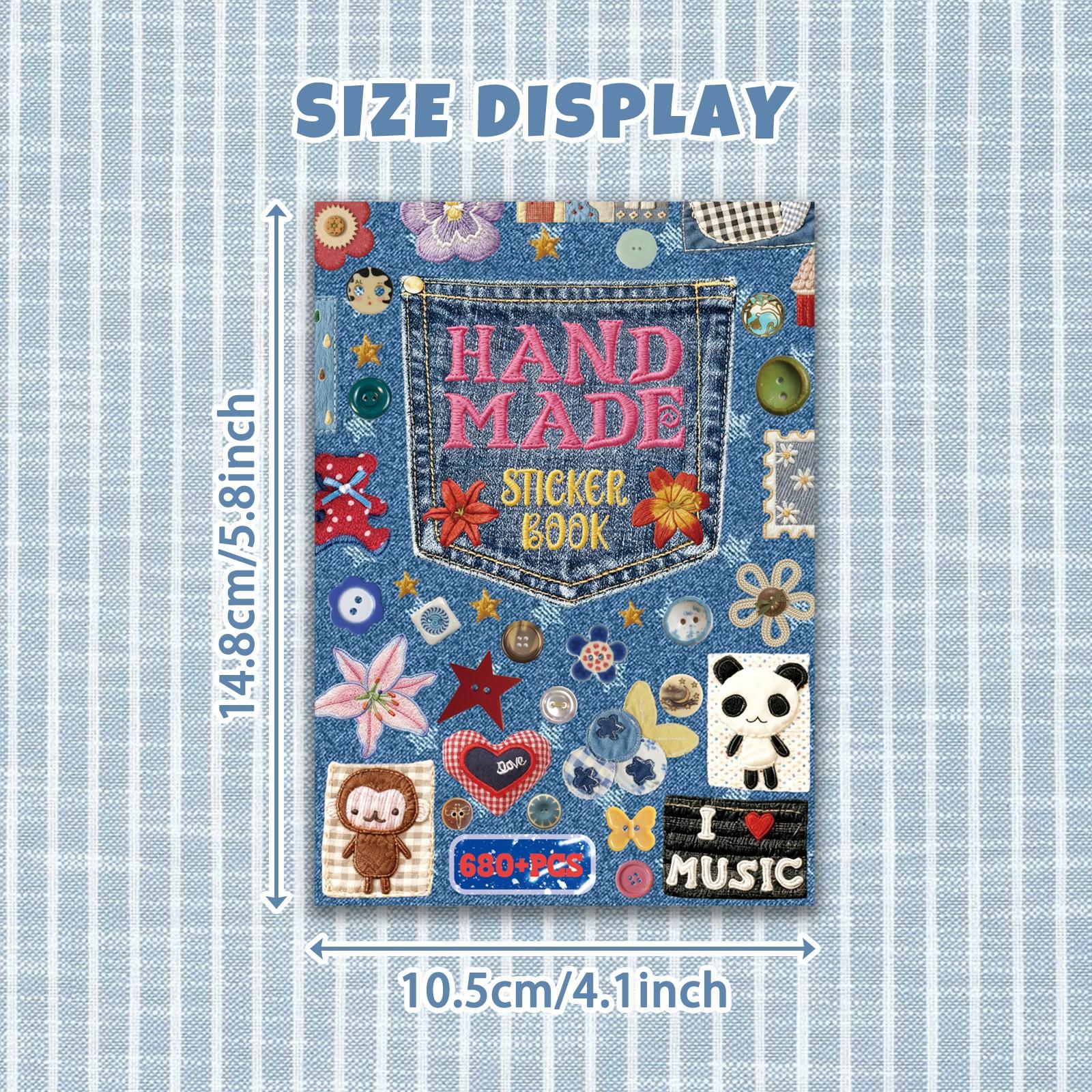 Vintage Cute Embroidered Sticker Set, Decorative Stickers, 680 Pieces, Perfect for Adult Use, Ideal for Sticker Records and Scrapbooking, Handmade, Random Covers, Vintage Versatile
