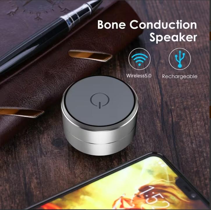 Portable Wireless Bone Conduction Speaker, High-Fidelity Sound, Magnetic Suction Cup & Lanyard, Ideal for Home & Travel