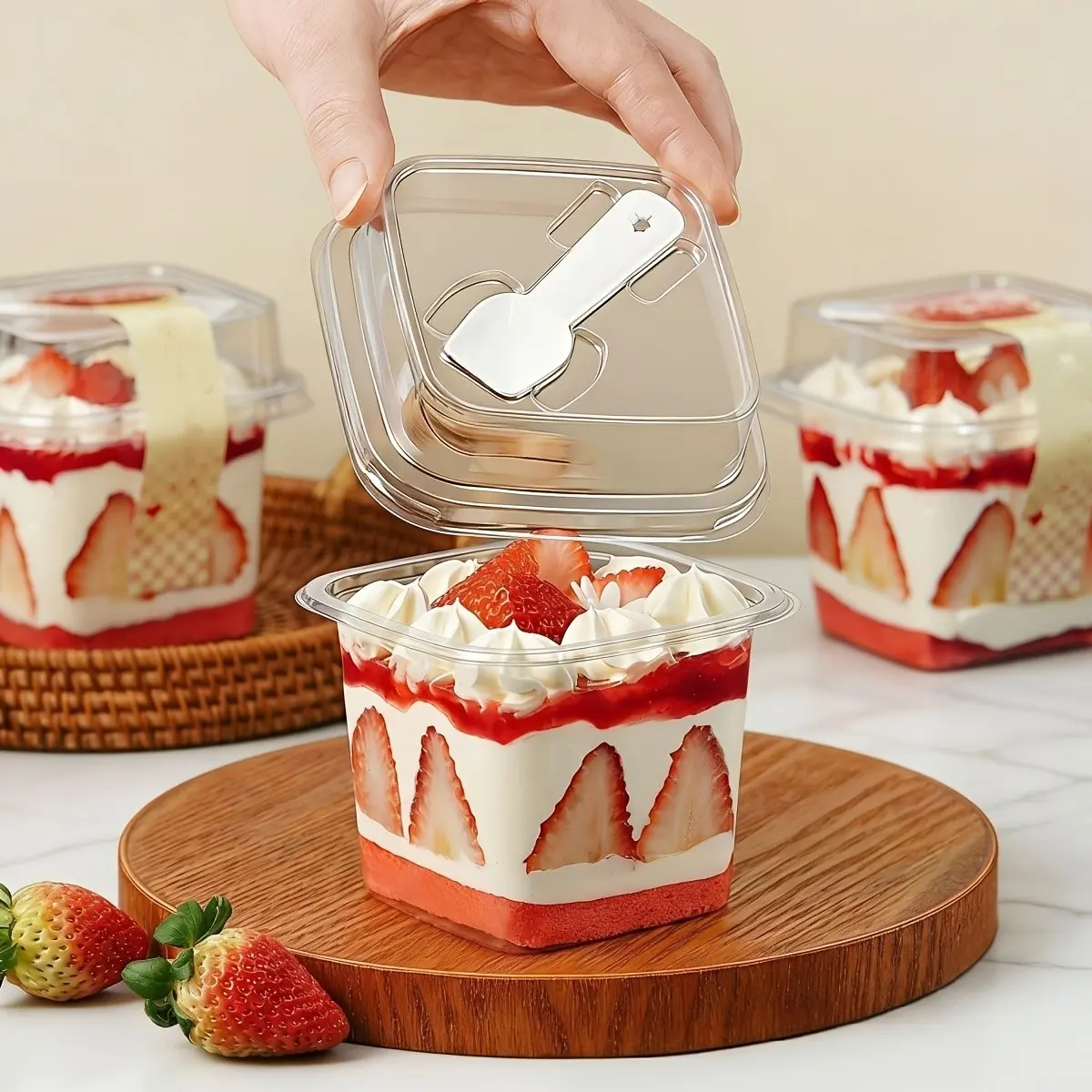 75/150  12oz Disposable Cups with Lids and Spoons, Ideal for Ice Cream, Cake, Snacks, Fruit, Cold Drinks, Smoothies, Pudding, Salad, Perfect for Events, Parfait Party Cup