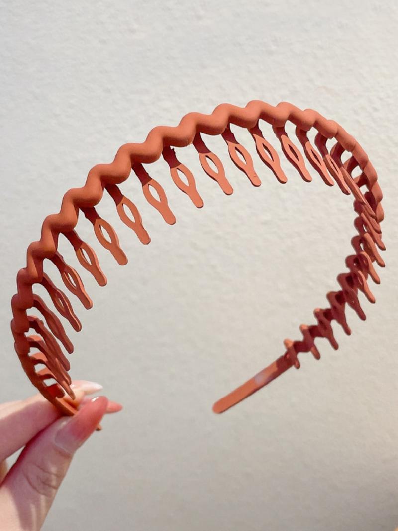 3 Pack Anti-Slip Wave Hair Bands, Zigzag Headband, Plain Design, Casual Style, Daily Use, Elegant Ruched Headbands for Women, No Damage