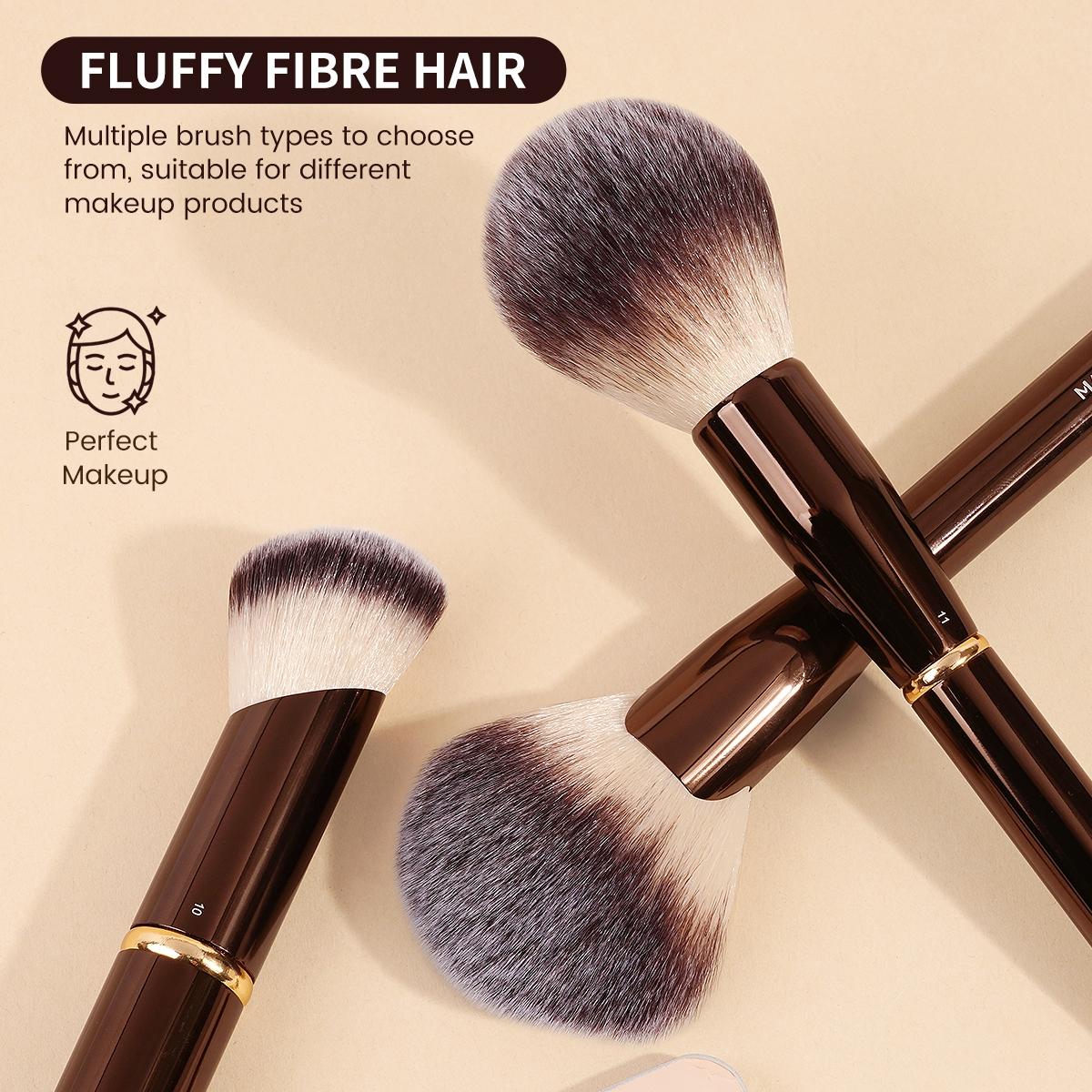 MAANGE 16pcs Makeup Brush Set with Storage Bag, Foundation Brush Powder Brush Blush Brush Contour Brush Eyeshadow Brush Eyebrows Brush Eyeliner Brush Highlight Brush Detail Brush, Soft Makeup Brushes, Professional Cosmetic Brushes Kit