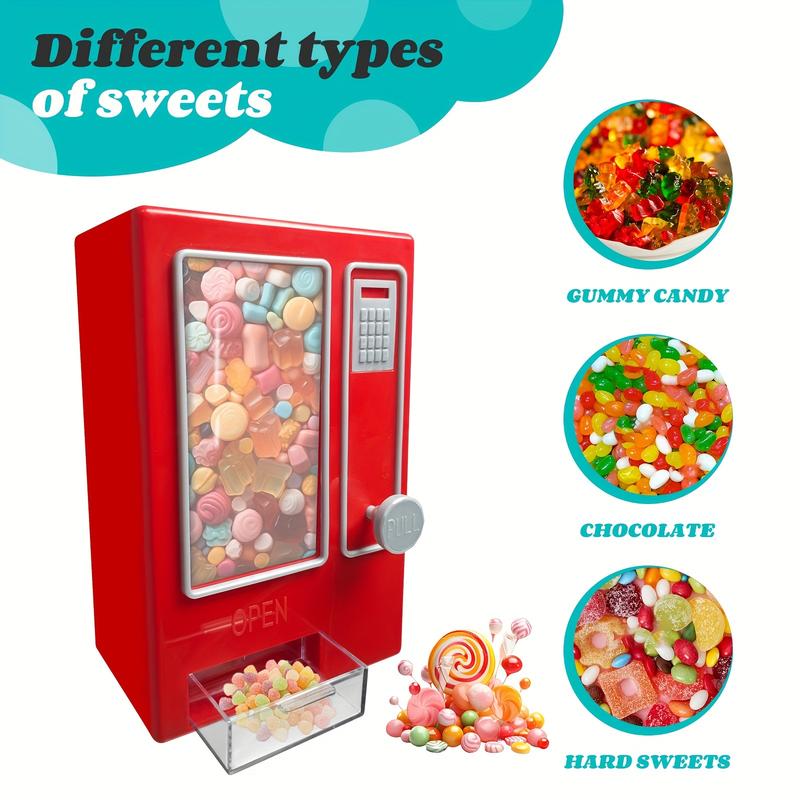 Retro Mini Candy Vending Machine - Perfect for Gumballs, Jelly Beans & Treats - No Batteries Required - Ideal Kitchen Accessory & Great Gift for Youngsters