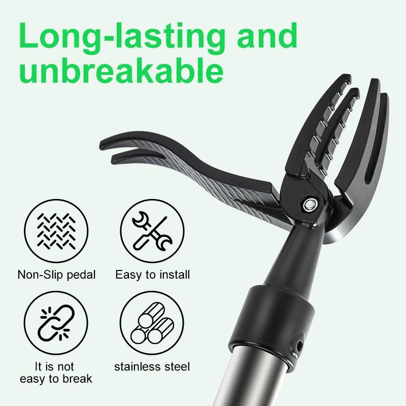 Standing Weed Puller Tool, Ergonomic Grass Removal Scoop, Stainless Steel Clamp, Ideal for Yard Maintenance, Suitable for Elderly, Garden Cleaning Tools, Weeder Puller Tool