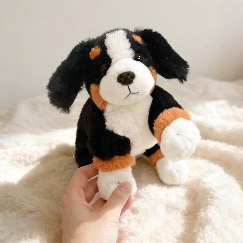 Cuddly Lying Prone Pet Dog Plush Toys Soft Fluffy Husky Shepherd Dog Beagle Doll Sleeping Throw Pillow Kawaii Home Decor