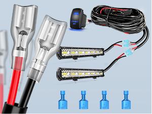 Nilight LED Light Bar Wiring Harness Kit 12AWG Heavy Duty 12V 5Pin Rocker Switch Laser On Off Waterproof Switch Power Relay Blade Fuse-2 Lead Black Lighting Outdoor  dealsforyoudays