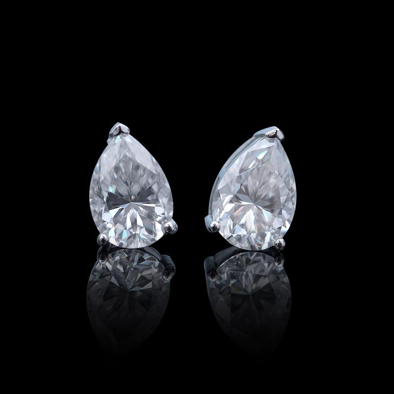 Pear Cut Stud Earrings D Color VVS Synthetic Moissanite Stud Unisex Earrings Birthday Anniversary Mother's Day Gifts for Men Women