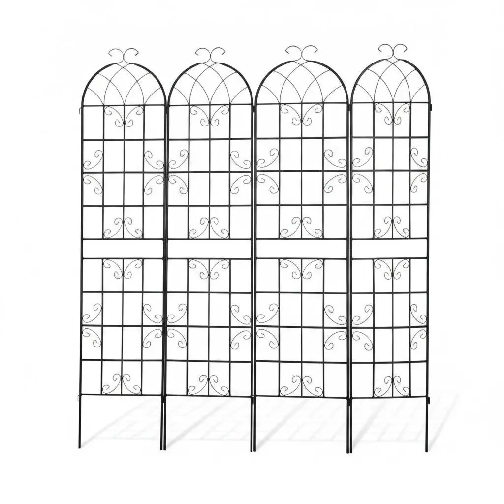 Durable Climbing Plant Support – Garden Trellis Grid for Outdoor Landscaping – Decorative Flower & Vine Frame – 3 or 4-Piece Set