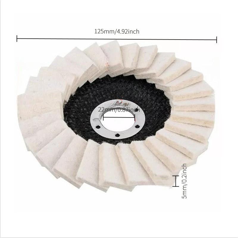 125mm Wool Felting Wheel for Angle Grinder, Easy Scratch Removal, Beginner-Friendly, DIY Home Improvement Tool, Essential Workshop Equipment