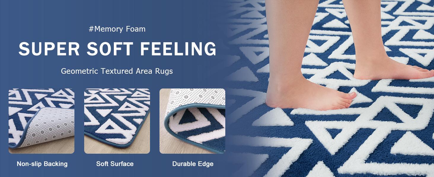 【Deals for You Days】TWINNIS Plush Geometric Textured Area Rug Lantern Geometric Rug Shaggy Memory Foam Rug  Washable Non-Slip Cozy Modern Floor Decor