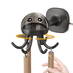 Small Octopus 6-claw  Kitchen Rotating Hooks, Punch-Free Adhesive Wall Organizer, Heavy-Duty Utensil Hanger