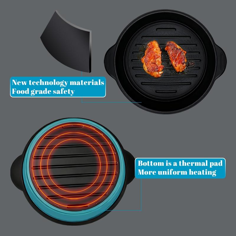 1 Piece Microwave Grill Pan,Microwave Grill Rack,Grill Pan and Warming Pan with Lid,Can Cook Beef,Bread,Chicken Wings,Bacon,Spaghetti,Rice,Vegetables and Other Foods,Microwave Kitchenware,Cookware,Suitable for Microwave Oven,Oven and so on