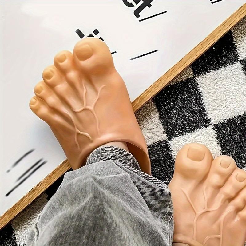 Realistic Funny Prank Shoes with Lifelike Toenails, Oversized Feet Design for Pranks, Costume Parties and Jokes, Lightweight Slip-On Shoes